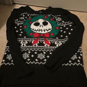 Disney Black Holiday Skull Sweater
